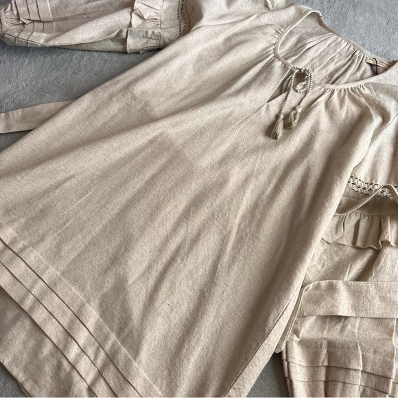 NWT Spell & The Gypsy Collective Lola Linen Tunic Dress Biscuit Ivory Large - Picture 13 of 17